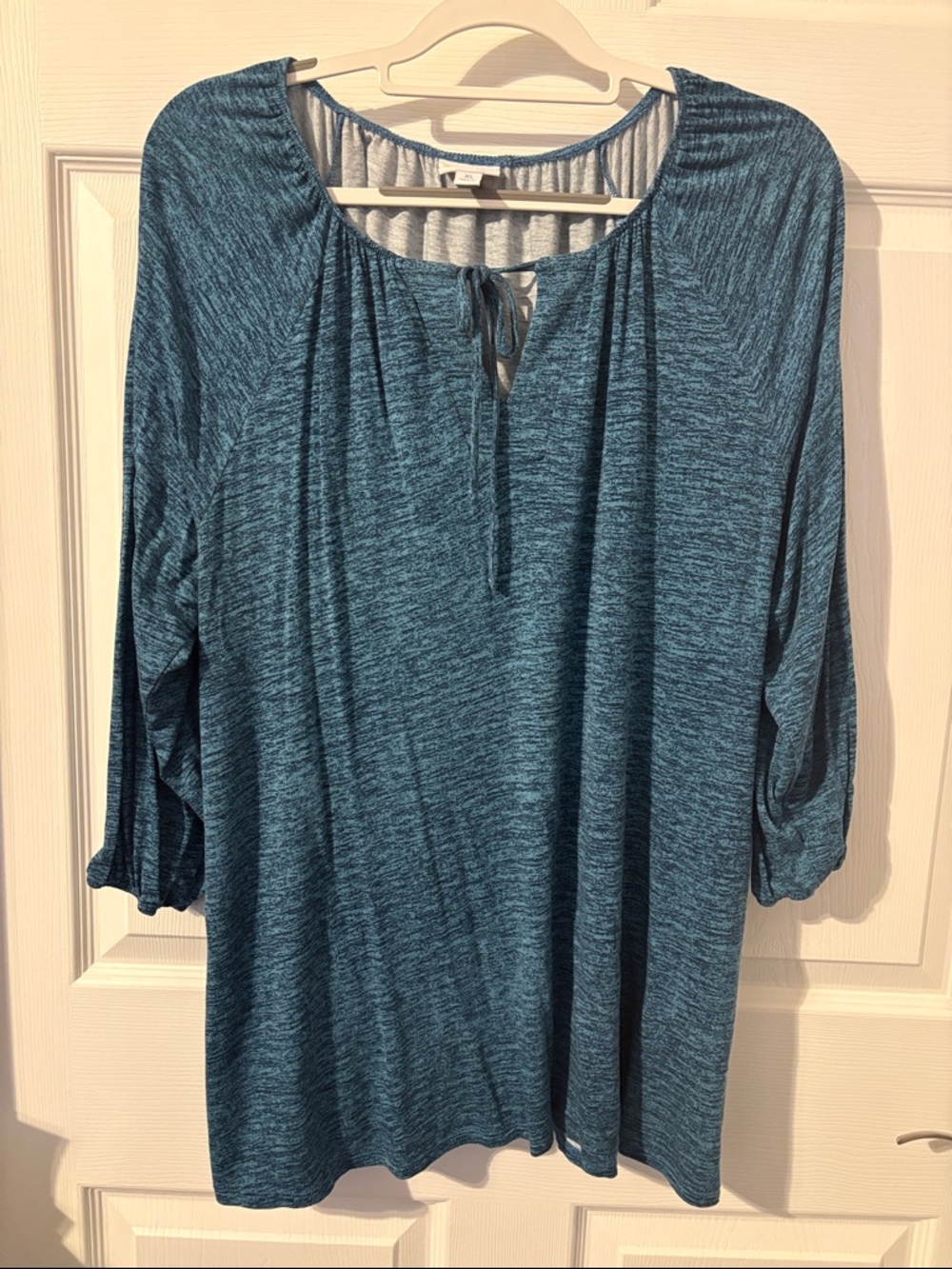 LuLaRoe Teal Heather Tie-Front Scoop Tunic